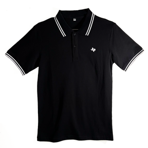 Petrine TX twin-tipped polo shirt (black with white tips)