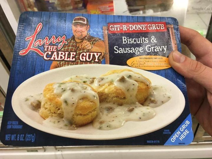 A Portrait of Larry the Cable Guy's Biscuits and Gravy Microwaveable Dinner
