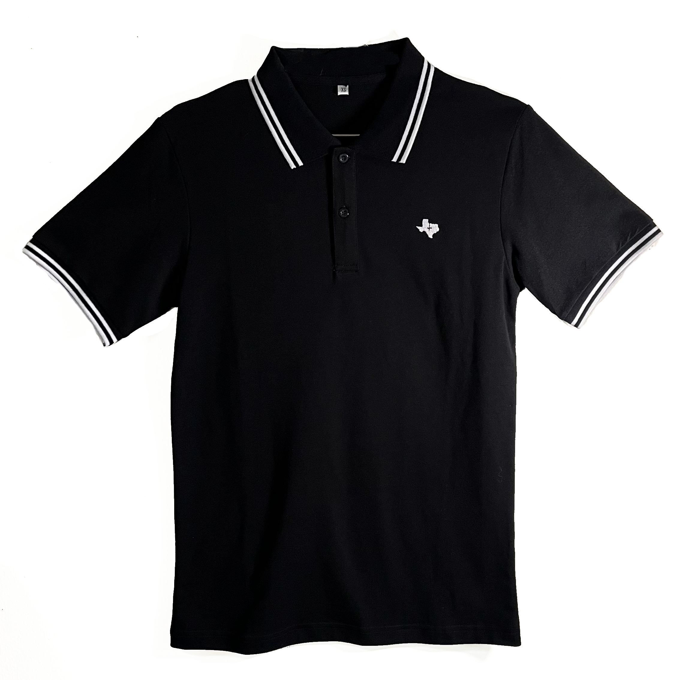 Petrine TX twin-tipped polo shirt (black with white tips) – Saigon Petrine TX twin-tipped polo shirt (black with white tips) – Saigon